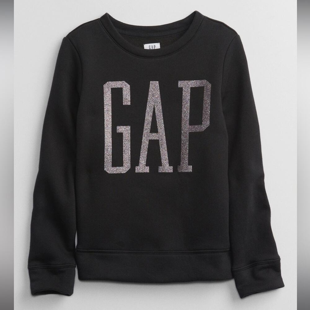 Gap Kids Metallic Logo Crewneck Sweatshirt Size Medium